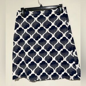 Boden Cotton Skirt Women’s 10 Petite Navy White Lined